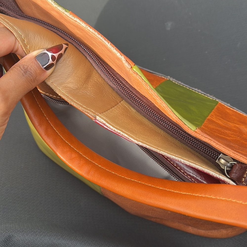 Ameri Leather patchwork leather hobo bag - Picture 5 of 13